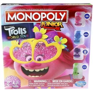 Monopoly Junior Game DreamWorks Trolls World Tour Edition ~ New Sealed Packaging